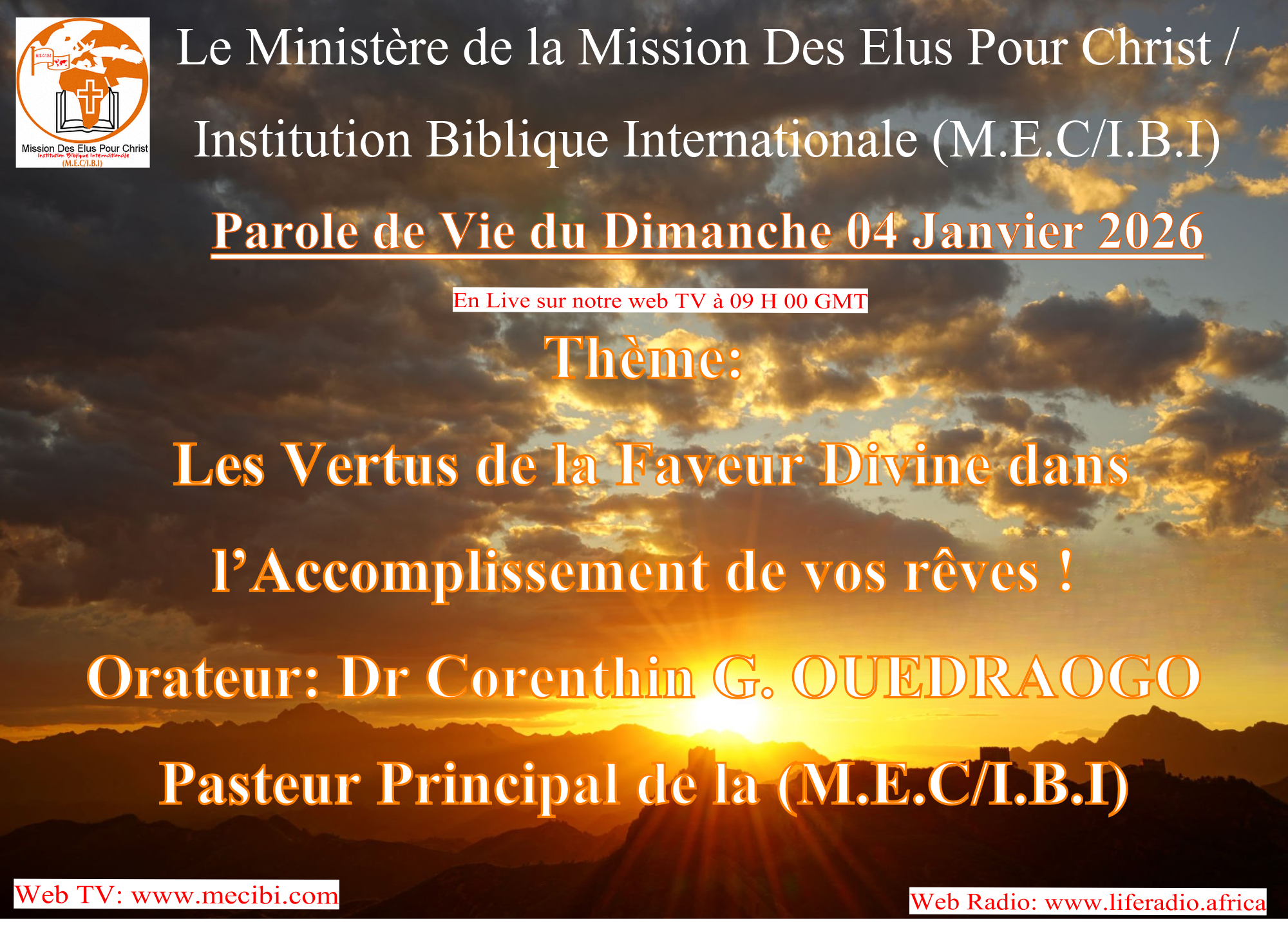 CULTE DU DIMANCHE 04 JANVIER 2026